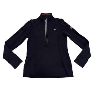 Tommy Bahama Buffalo Bills Womens Blue 1/4 Zip Pima Pullover Jacket- Size XXS